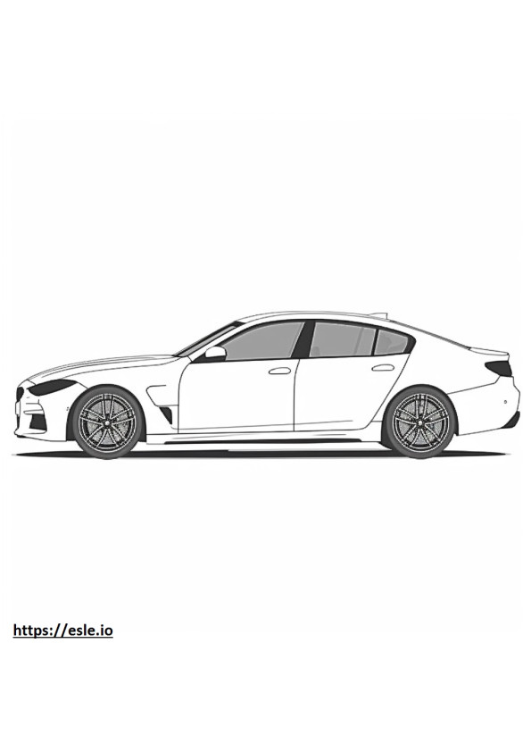BMW i4 M50 グラン クーペ (19 インチ ホイール) 2024 ぬりえ - 塗り絵