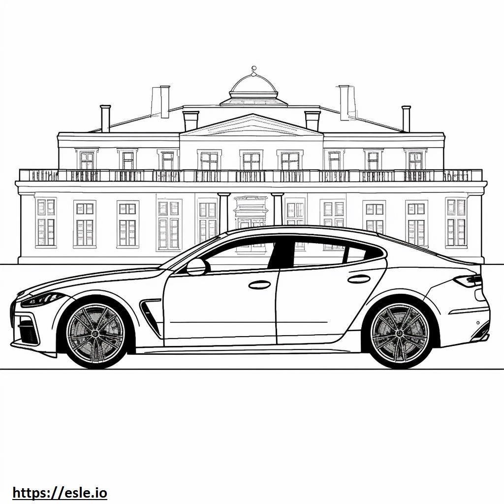 Coloriage BMW i4 M50 Gran Coupé (jantes 19 pouces) 2024 à imprimer