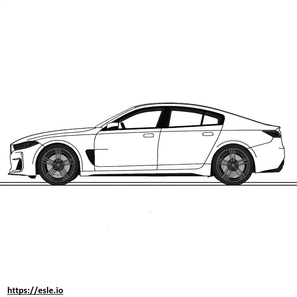 Coloriage BMW i4 M50 Gran Coupé (roues 20 pouces) 2024 à imprimer