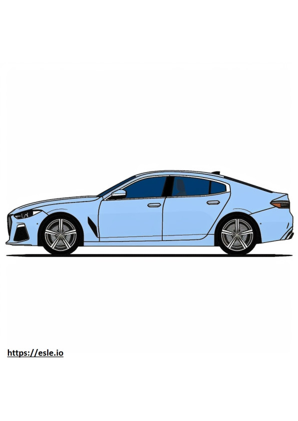 BMW i4 xDrive40 グラン クーペ (18 インチ ホイール) 2024 ぬりえ - 塗り絵
