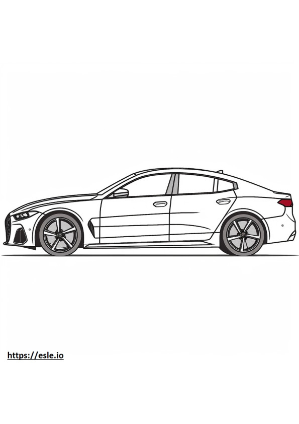 BMW i4 xDrive40 Gran Coupé (ruedas de 18 pulgadas) 2024 para colorear e imprimir