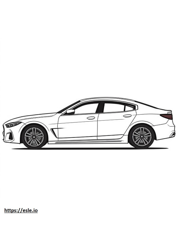 BMW i4 xDrive40 Gran Coupé (ruedas de 19 pulgadas) 2024 para colorear e imprimir