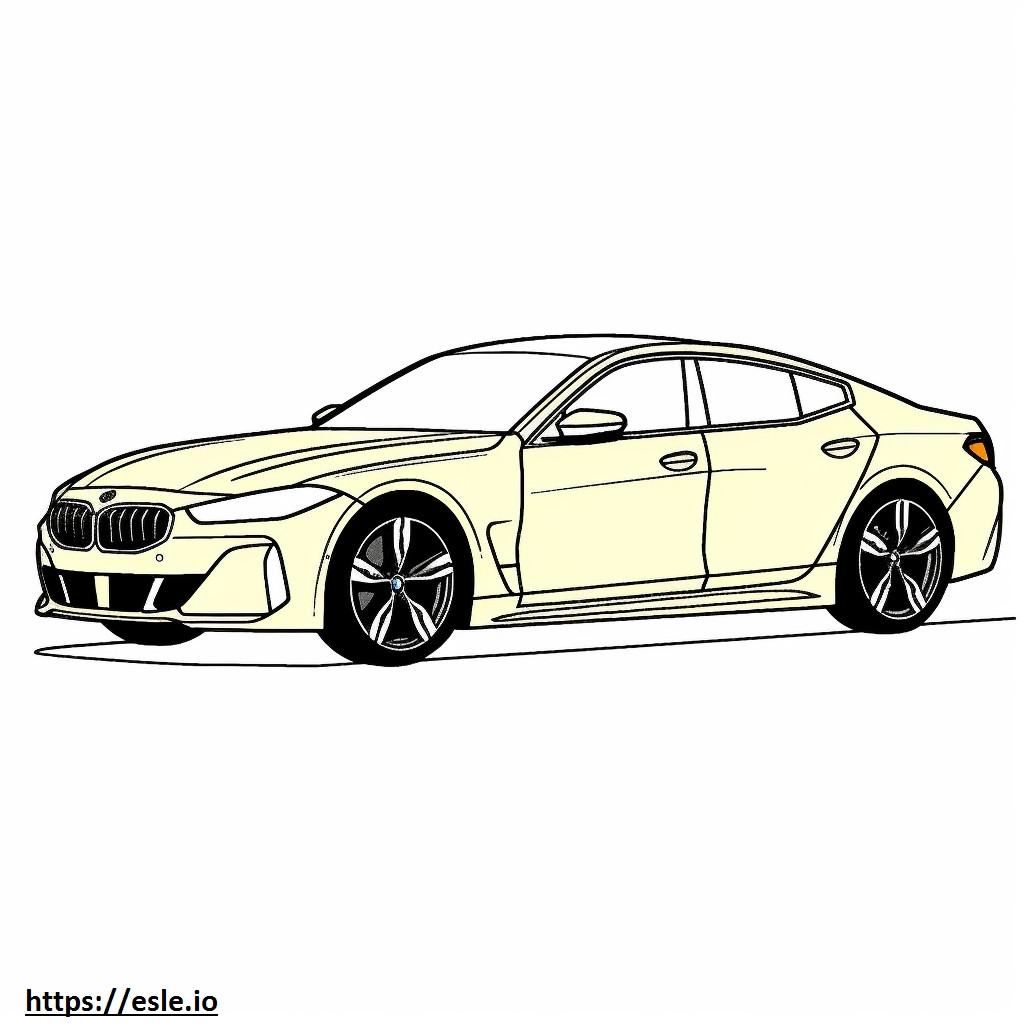 Coloriage BMW i4 xDrive40 Gran Coupé (Jantes 19 pouces) 2024 à imprimer