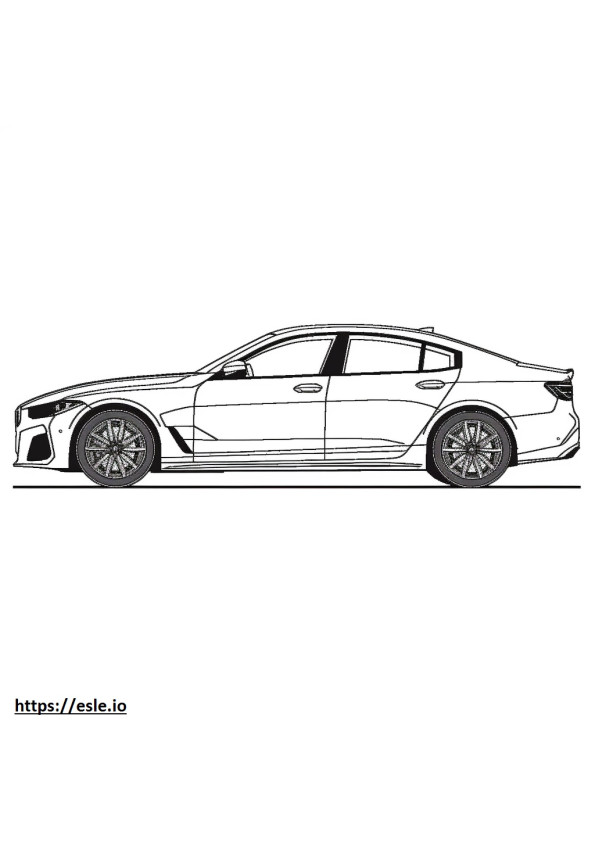 BMW i4 eDrive35 グラン クーペ (19 インチ ホイール) 2024 ぬりえ - 塗り絵
