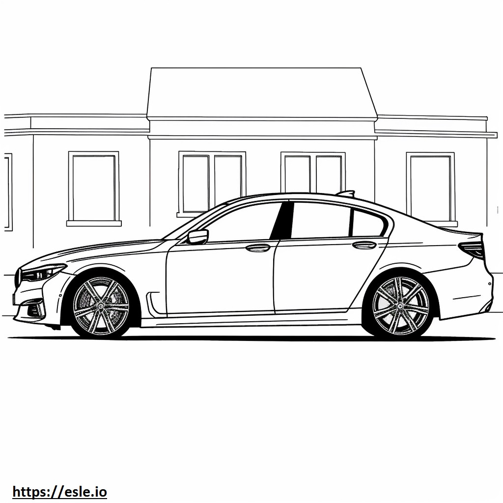 Coloriage BMW i5 eDrive40 Berline (Jantes 19 pouces) 2024 à imprimer