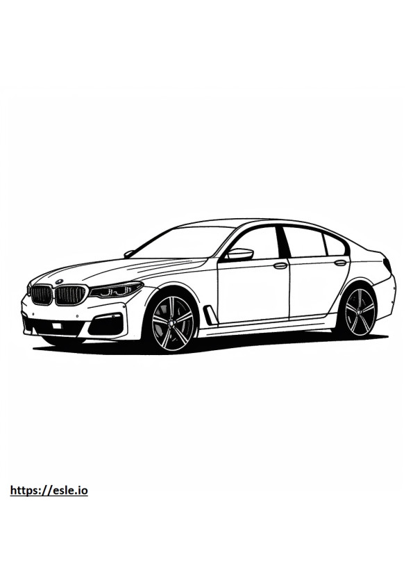Coloriage BMW i5 eDrive40 Berline (Jantes 19 pouces) 2024 à imprimer