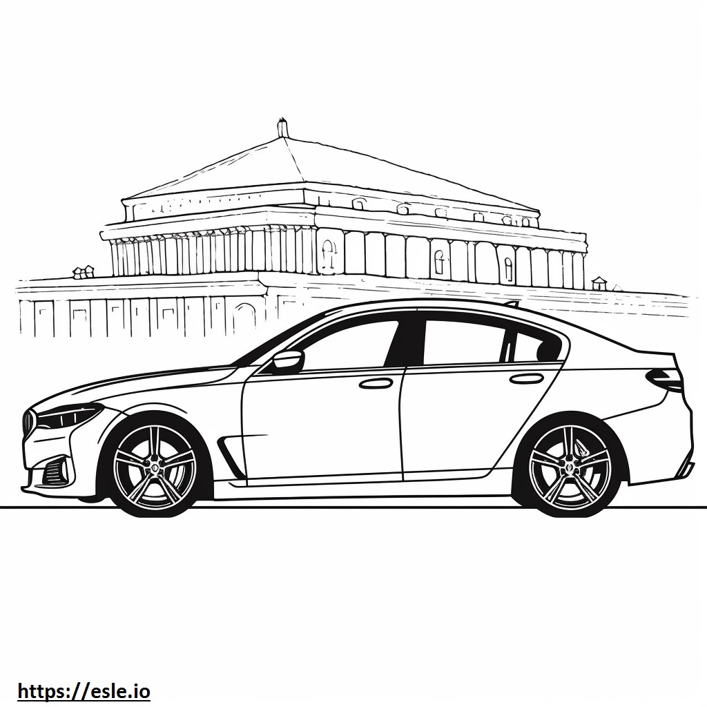 BMW i5 eDrive40 セダン (20 インチ ホイール) 2024 ぬりえ - 塗り絵