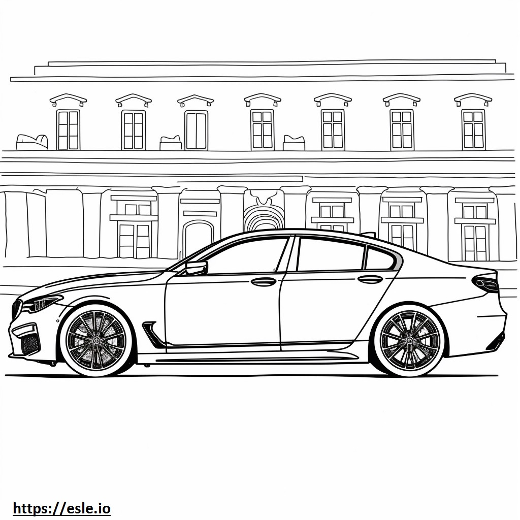 BMW i5 M60 xDrive セダン (19 インチ ホイール) 2024 ぬりえ - 塗り絵