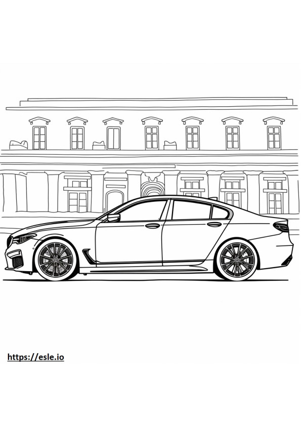 BMW i5 M60 xDrive セダン (19 インチ ホイール) 2024 ぬりえ - 塗り絵
