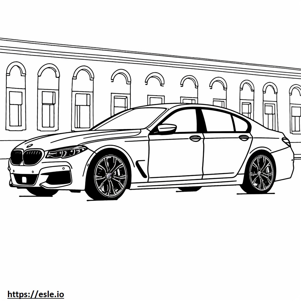 BMW i5 M60 xDrive セダン (20 インチ ホイール) 2024 ぬりえ - 塗り絵