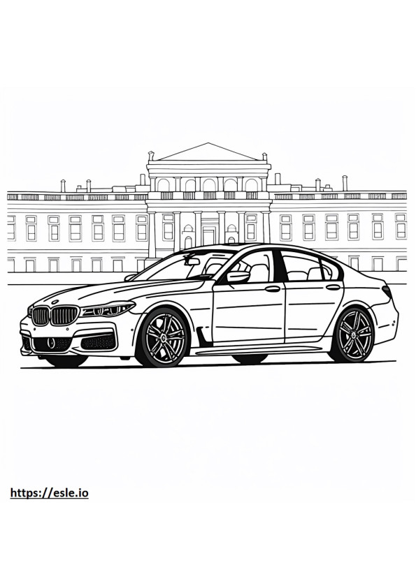 Coloriage BMW i5 M60 xDrive Berline (Jantes 20 pouces) 2024 à imprimer