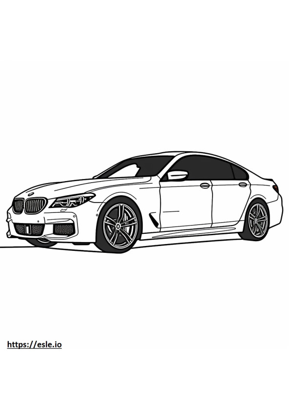 BMW i5 M60 xDrive セダン (20 インチ ホイール) 2024 ぬりえ - 塗り絵