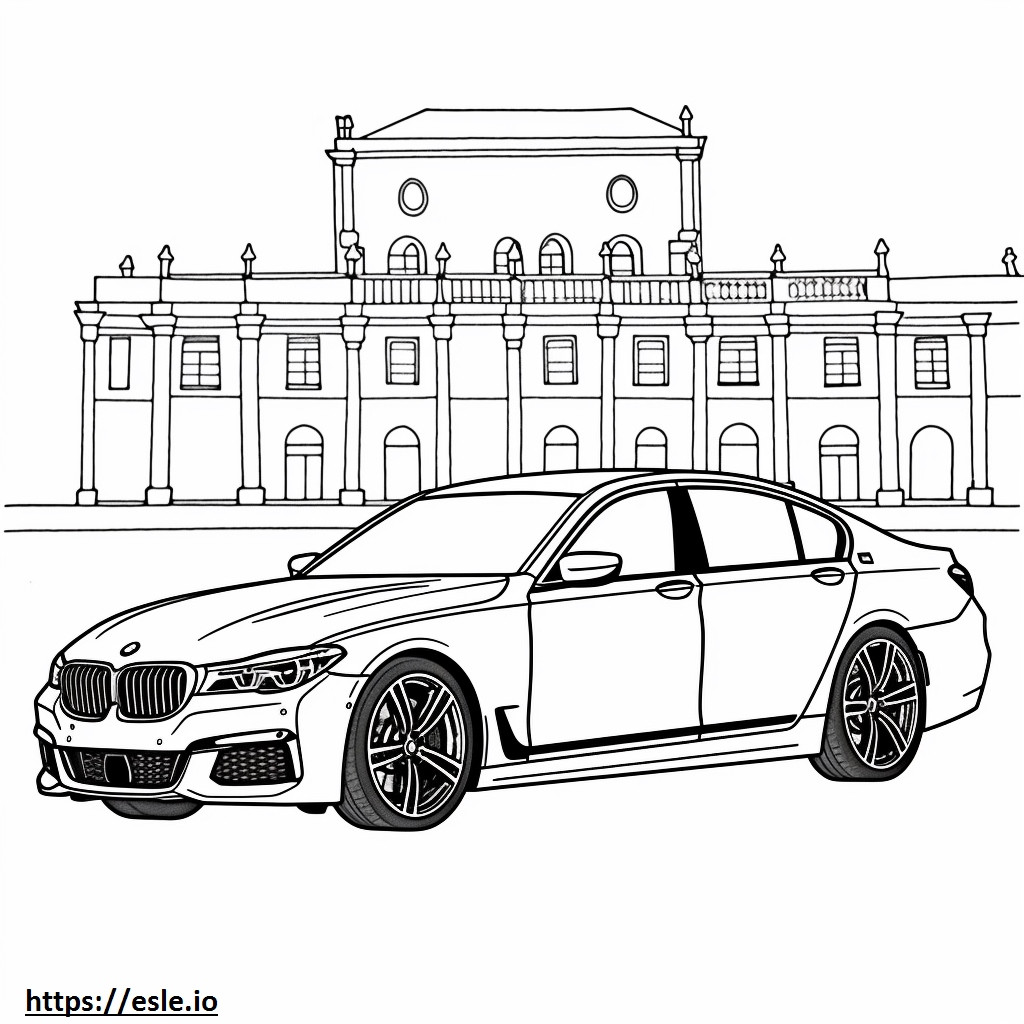 BMW i5 M60 xDrive Sedan (ruedas de 21 pulgadas) 2024 para colorear e imprimir