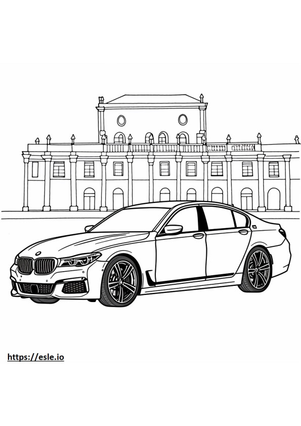 BMW i5 M60 xDrive セダン (21 インチ ホイール) 2024 ぬりえ - 塗り絵