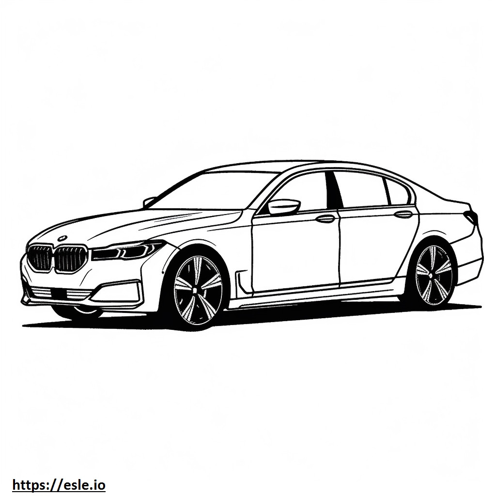 BMW i7 eDrive50 セダン (19 インチ ホイール) 2024 ぬりえ - 塗り絵