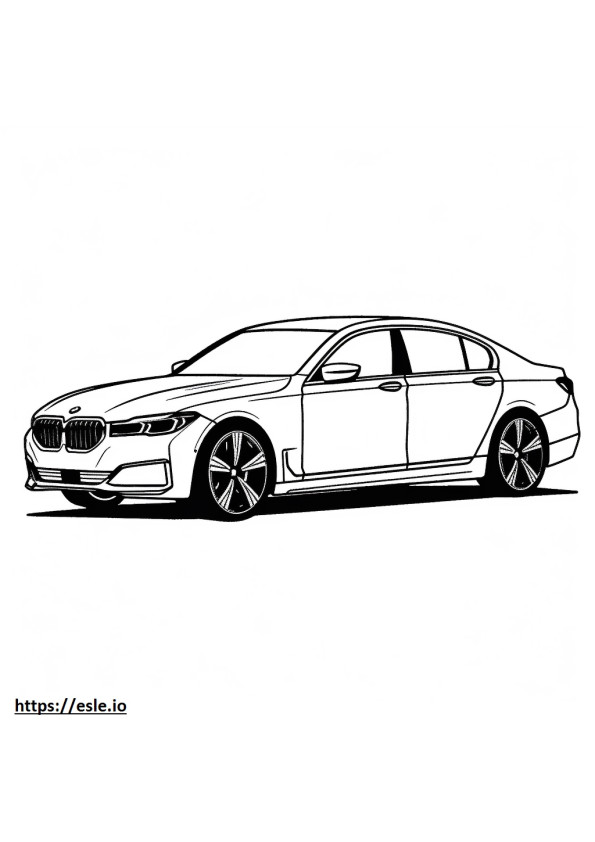 BMW i7 eDrive50 Sedán (ruedas de 19 pulgadas) 2024 para colorear e imprimir