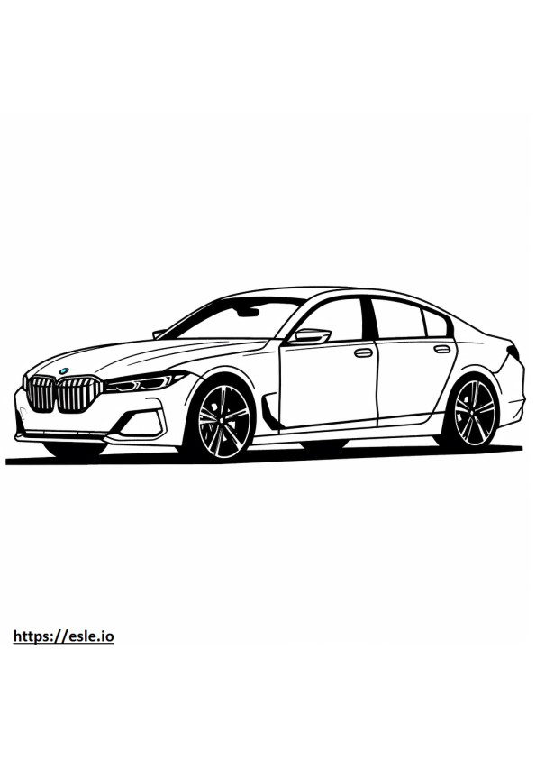 BMW i7 eDrive50 Sedán (ruedas de 20 pulgadas) 2024 para colorear e imprimir