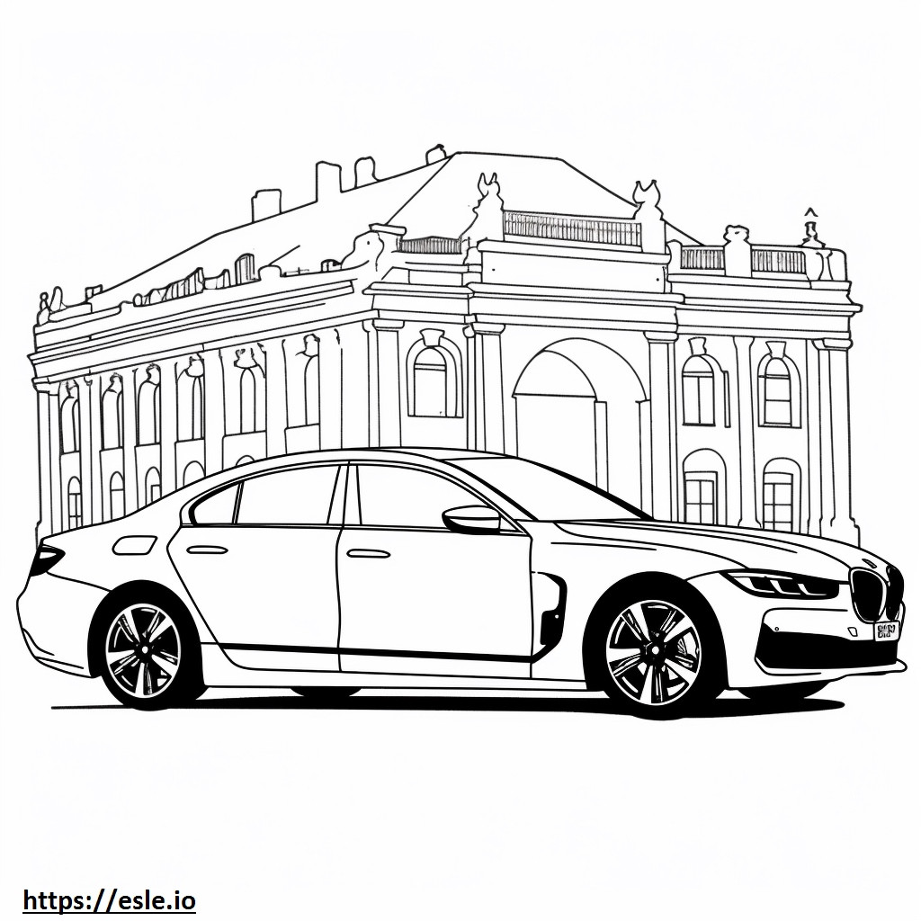 BMW i7 eDrive50 Sedan (rodas de 20 polegadas) 2024 para colorir