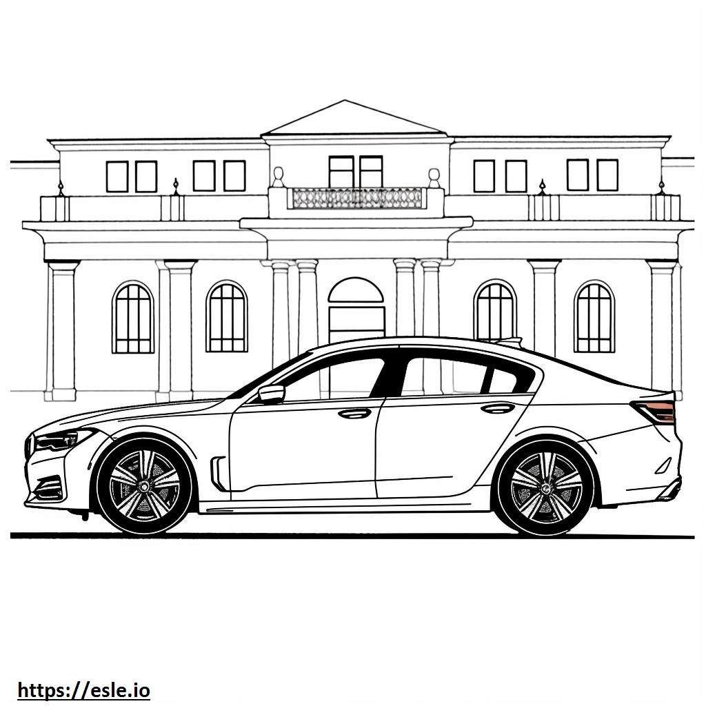 Coloriage BMW i7 eDrive50 Berline (Jantes 21 pouces) 2024 à imprimer