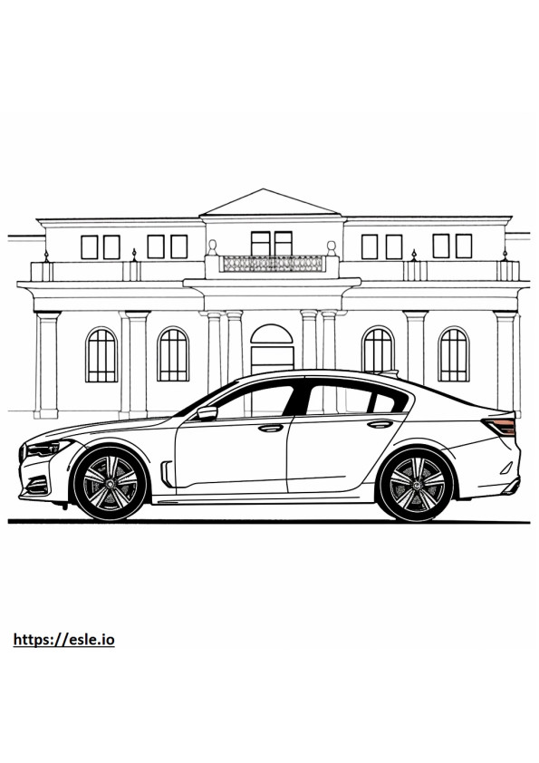 BMW i7 eDrive50 Sedan (21 inch Wheels) 2024 coloring page