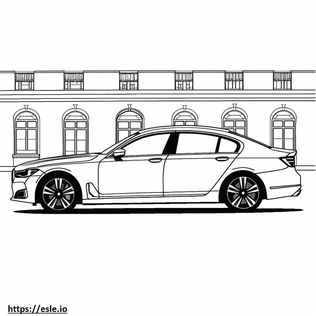 BMW i7 eDrive50 セダン (21 インチ ホイール) 2024 ぬりえ - 塗り絵