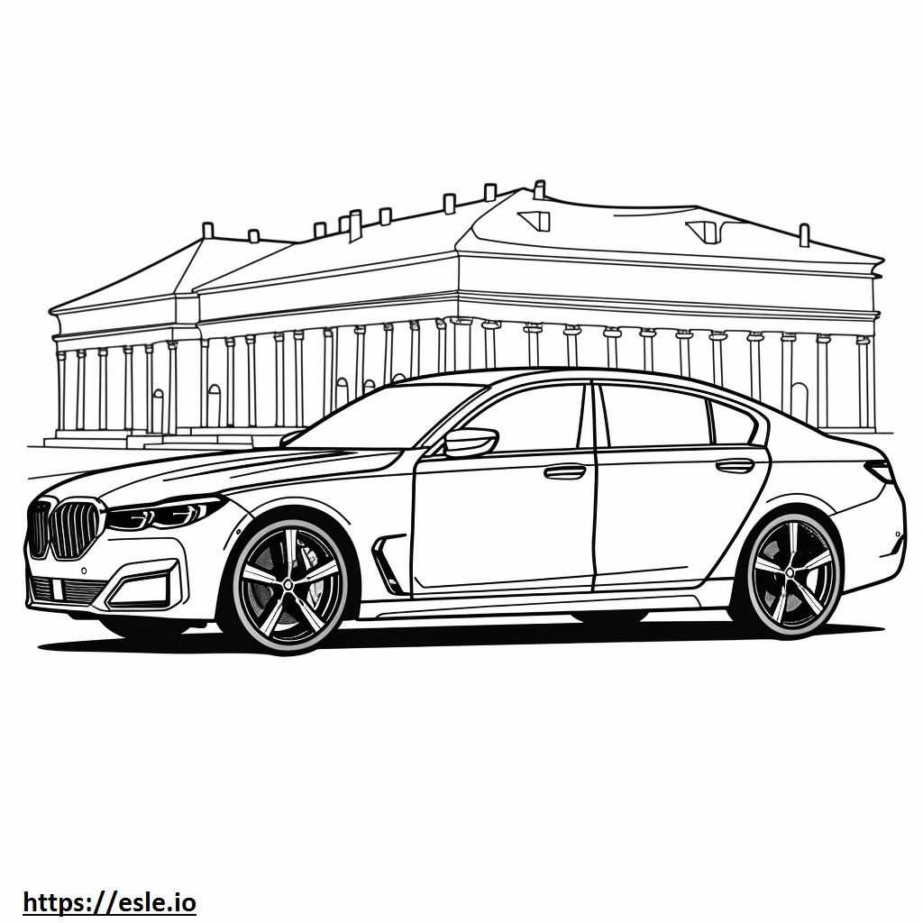 BMW i7 eDrive50 セダン (21 インチ ホイール) 2024 ぬりえ - 塗り絵