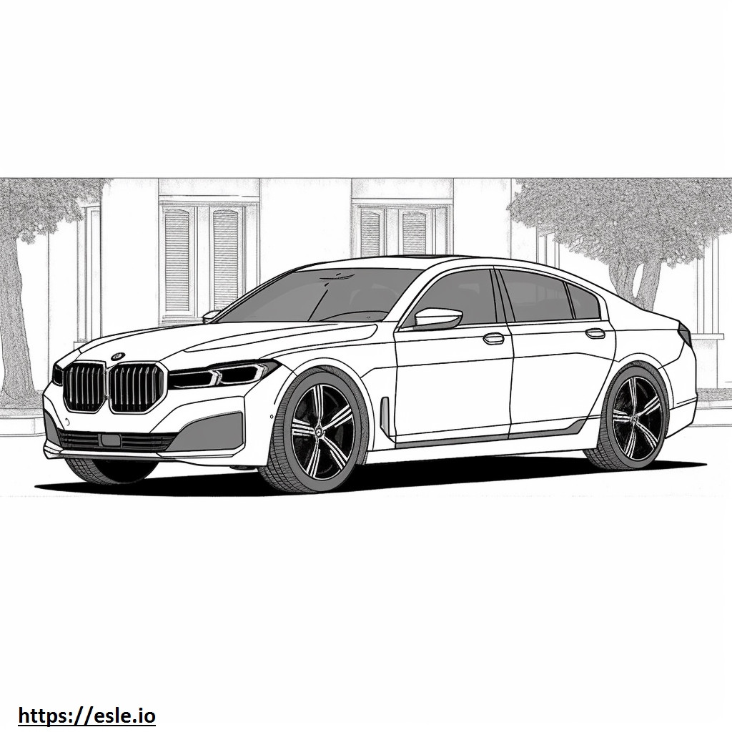 BMW i7 M70 xDrive Sedan (20 inch wielen) 2024 kleurplaat kleurplaat