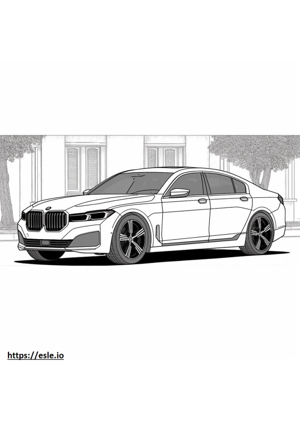 BMW i7 M70 xDrive Sedan (ruedas de 20 pulgadas) 2024 para colorear e imprimir