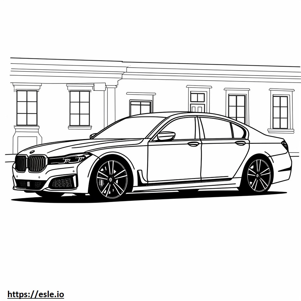 BMW i7 M70 xDrive Sedan (Roda 20 inci) 2024 gambar mewarnai