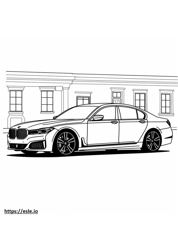 BMW i7 M70 xDrive セダン (20 インチ ホイール) 2024 ぬりえ - 塗り絵