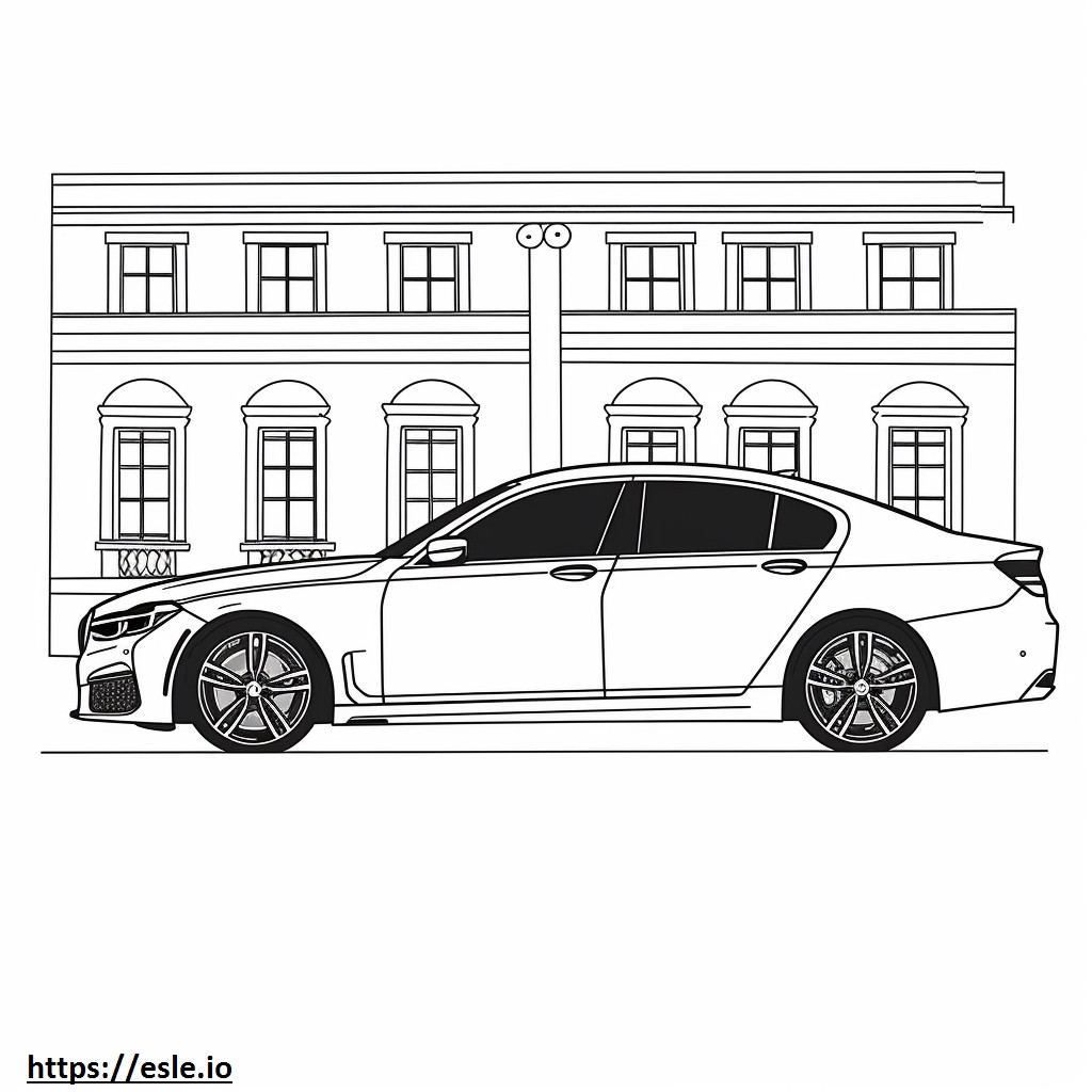 BMW i7 M70 xDrive Sedan (ruedas de 21 pulgadas) 2024 para colorear e imprimir