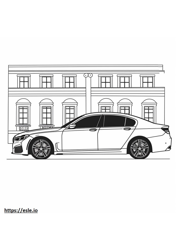 Coloriage BMW i7 M70 xDrive Berline (Jantes 21 pouces) 2024 à imprimer