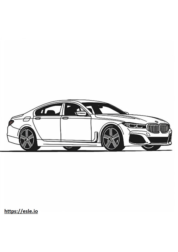 BMW i7 M70 xDrive セダン (21 インチ ホイール) 2024 ぬりえ - 塗り絵