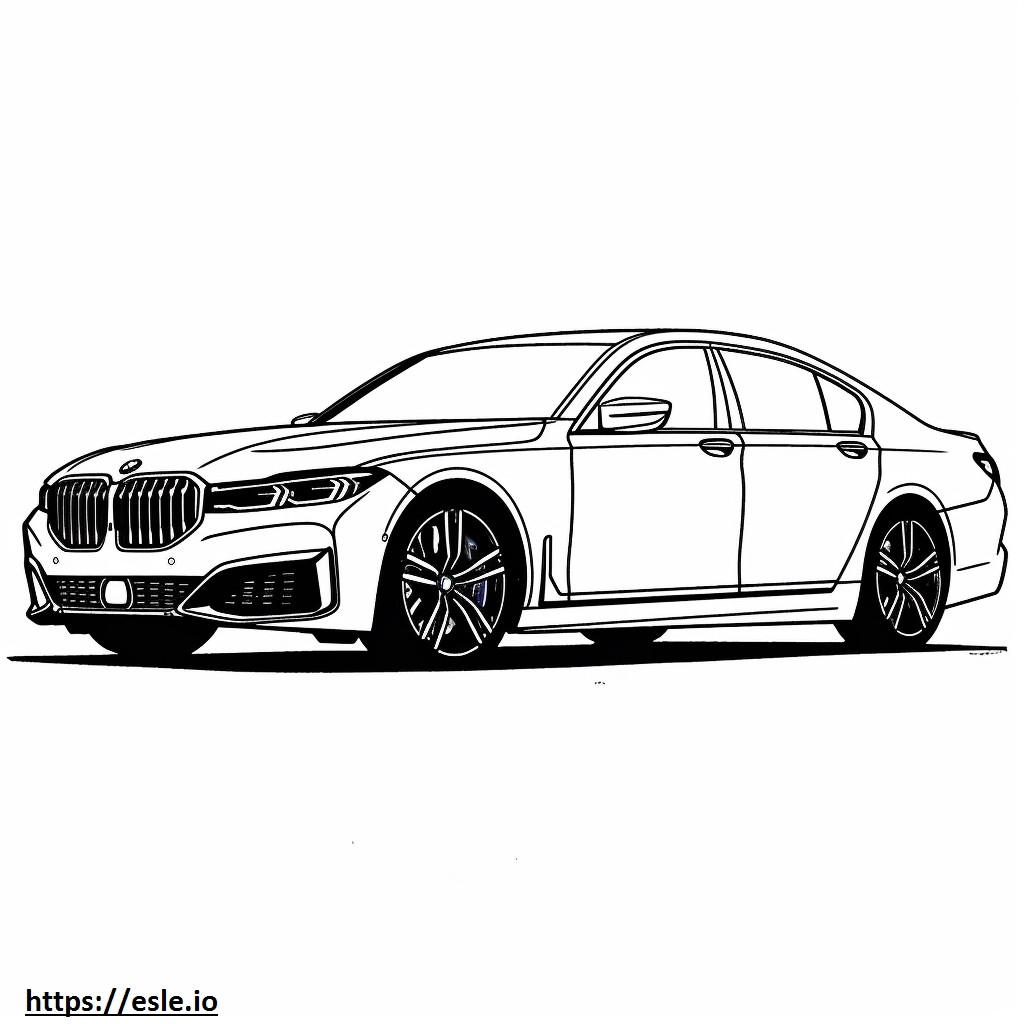 BMW i7 M70 xDrive Limousine (21 Zoll Räder) 2024 ausmalbild