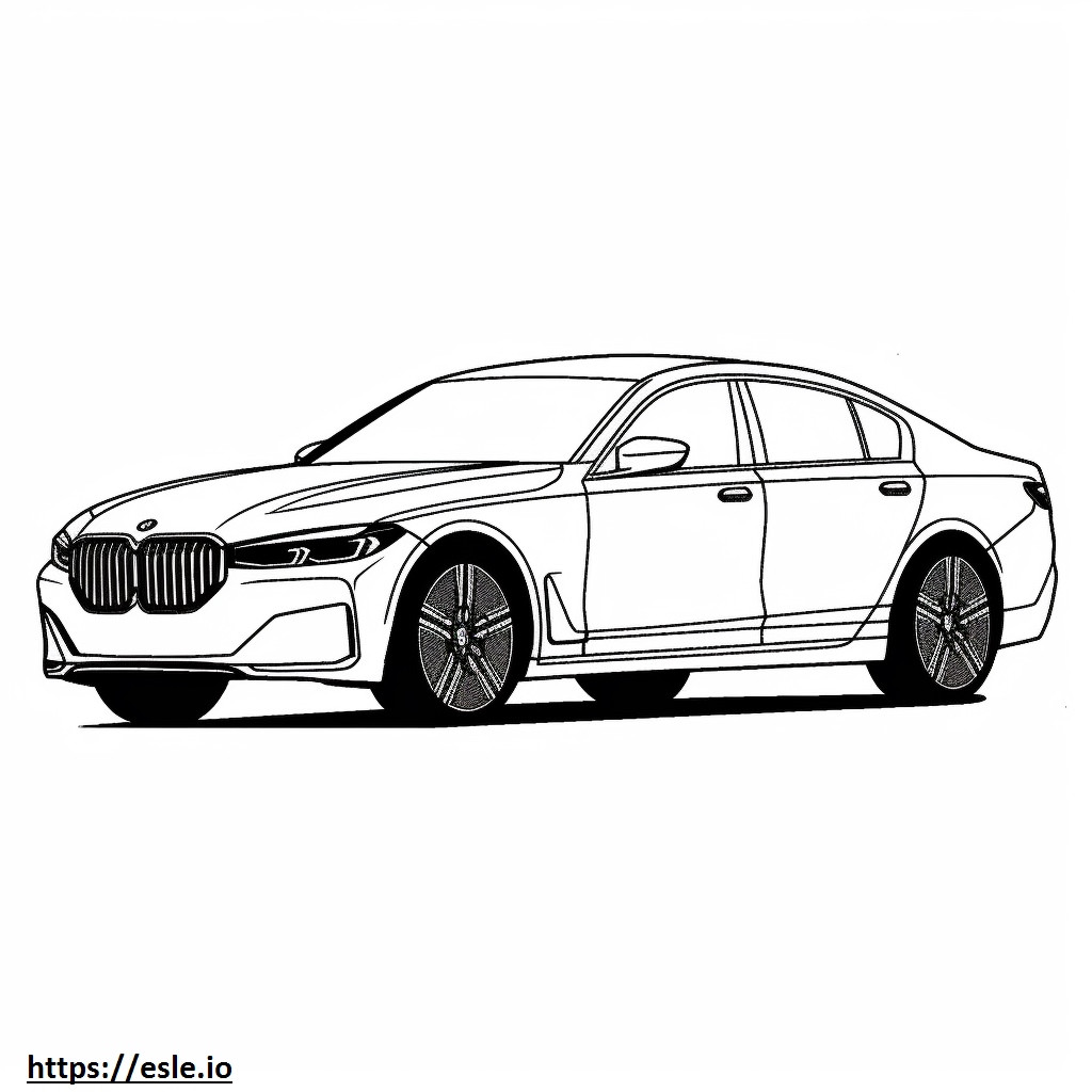 BMW i7 xDrive60 Sedan (roda 19 inci) 2024 gambar mewarnai