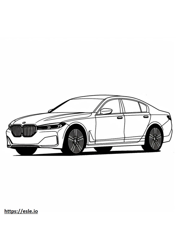 BMW i7 xDrive60 Limousine (19 Zoll Räder) 2024 ausmalbild