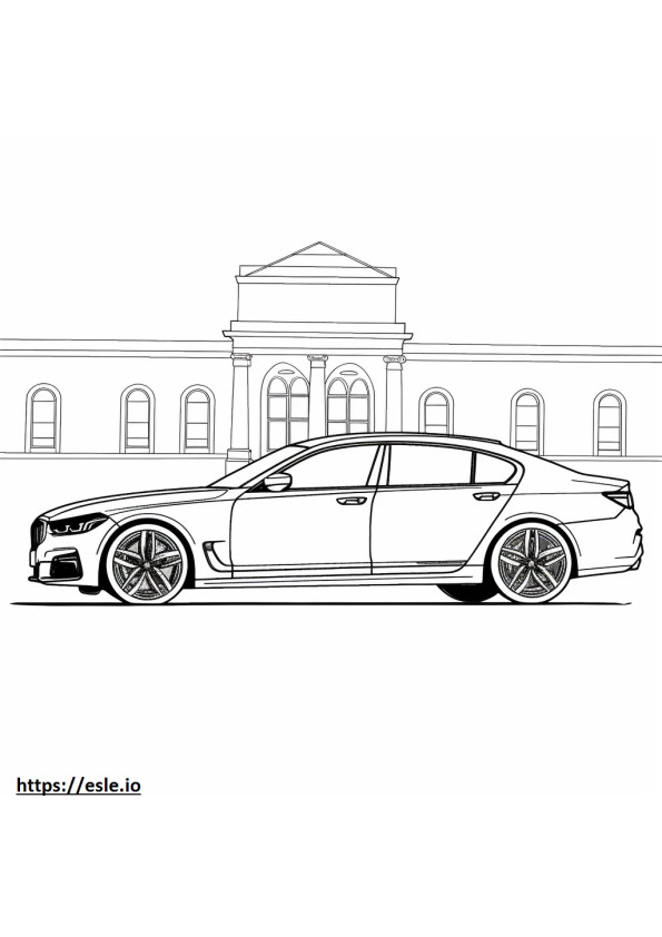 BMW i7 xDrive60 セダン (19 インチ ホイール) 2024 ぬりえ - 塗り絵