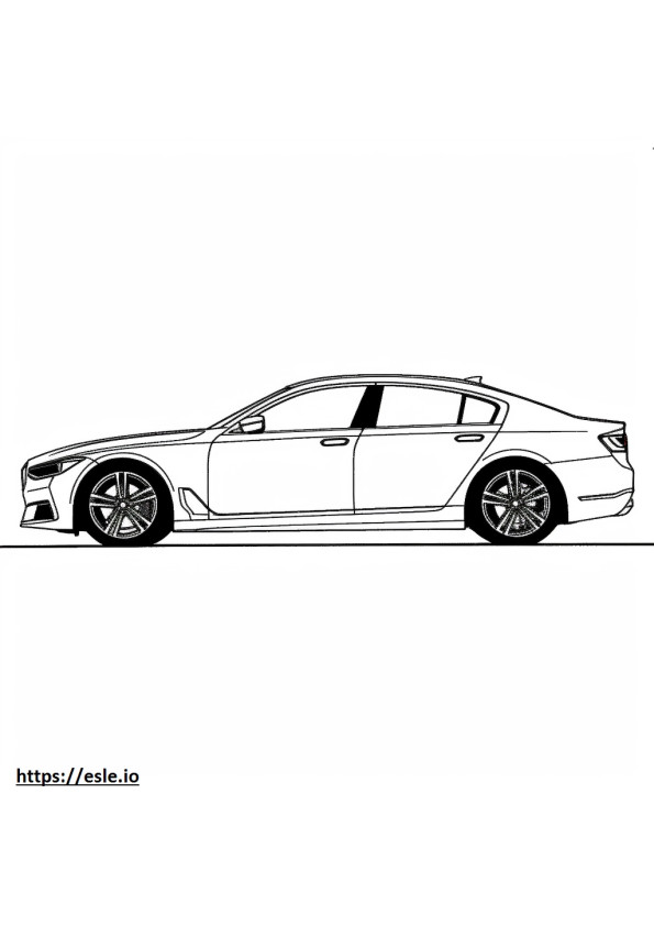 BMW i7 xDrive60 セダン (19 インチ ホイール) 2024 ぬりえ - 塗り絵