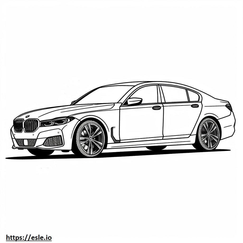 BMW i7 xDrive60 Sedan (roda 19 inci) 2024 gambar mewarnai