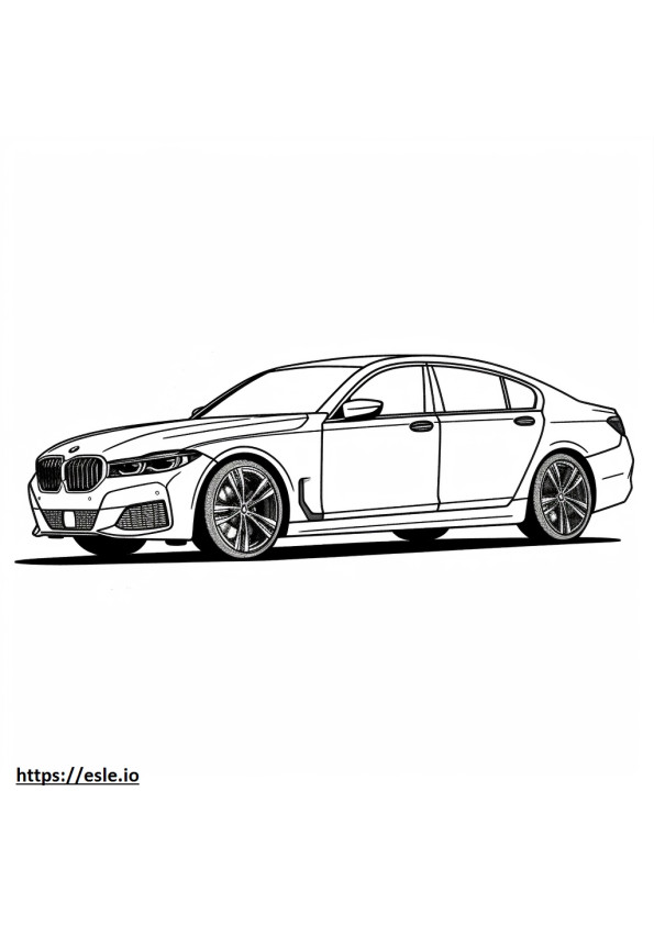 BMW i7 xDrive60 Sedan (llantas de 19 pulgadas) 2024 para colorear e imprimir