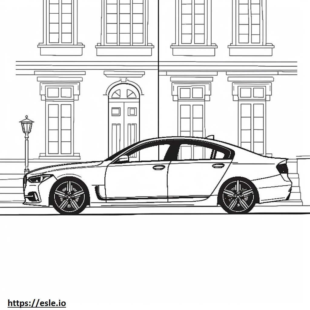 BMW i7 xDrive60 Sedan (20 inch wielen) 2024 kleurplaat kleurplaat