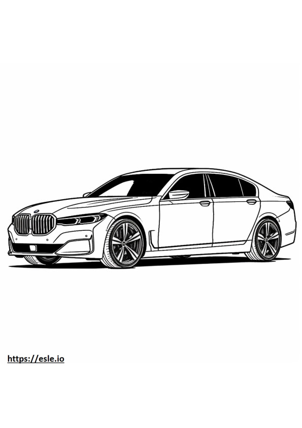 BMW i7 xDrive60 セダン (20 インチ ホイール) 2024 ぬりえ - 塗り絵