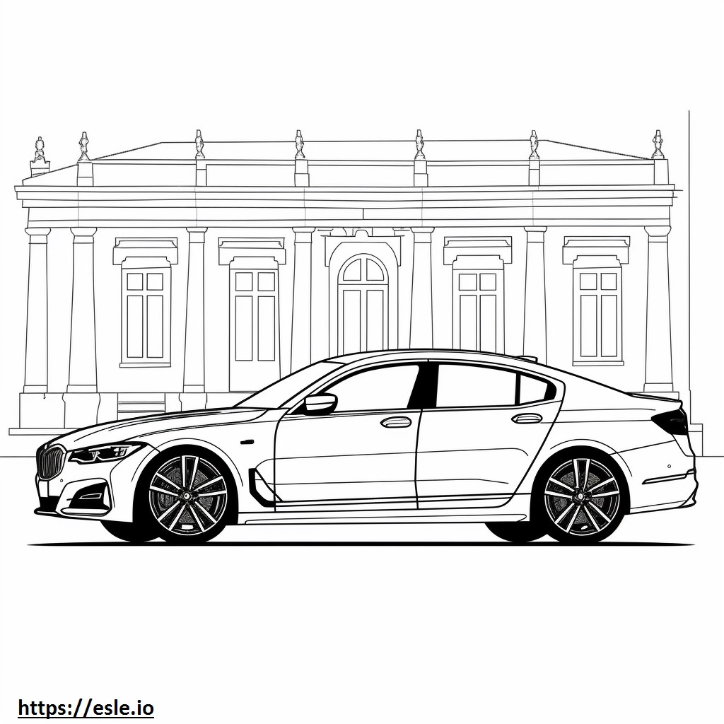 Coloriage BMW i7 xDrive60 Berline (roues 21 pouces) 2024 à imprimer
