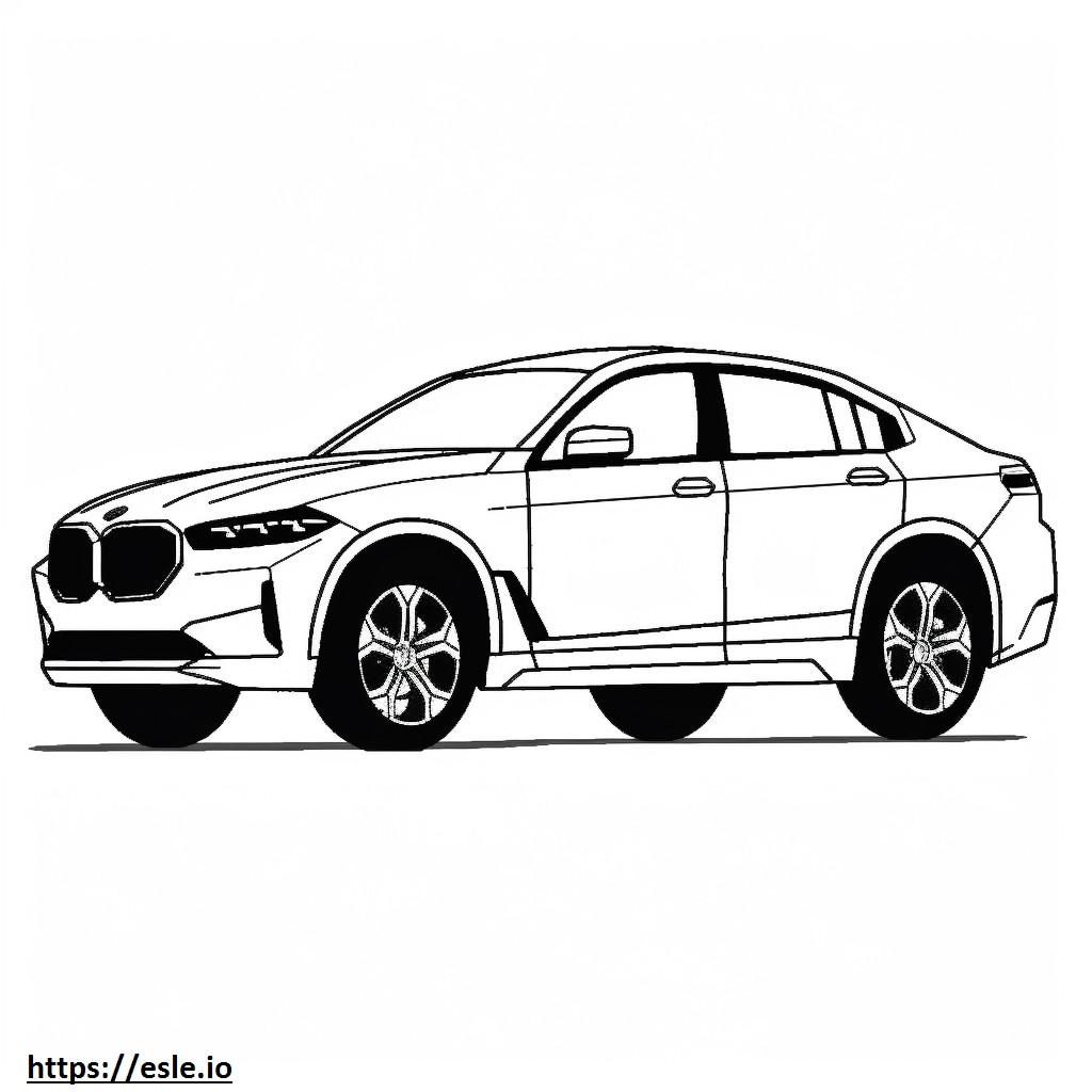BMW iX xDrive40 (20 インチ ホイール) 2024 ぬりえ - 塗り絵
