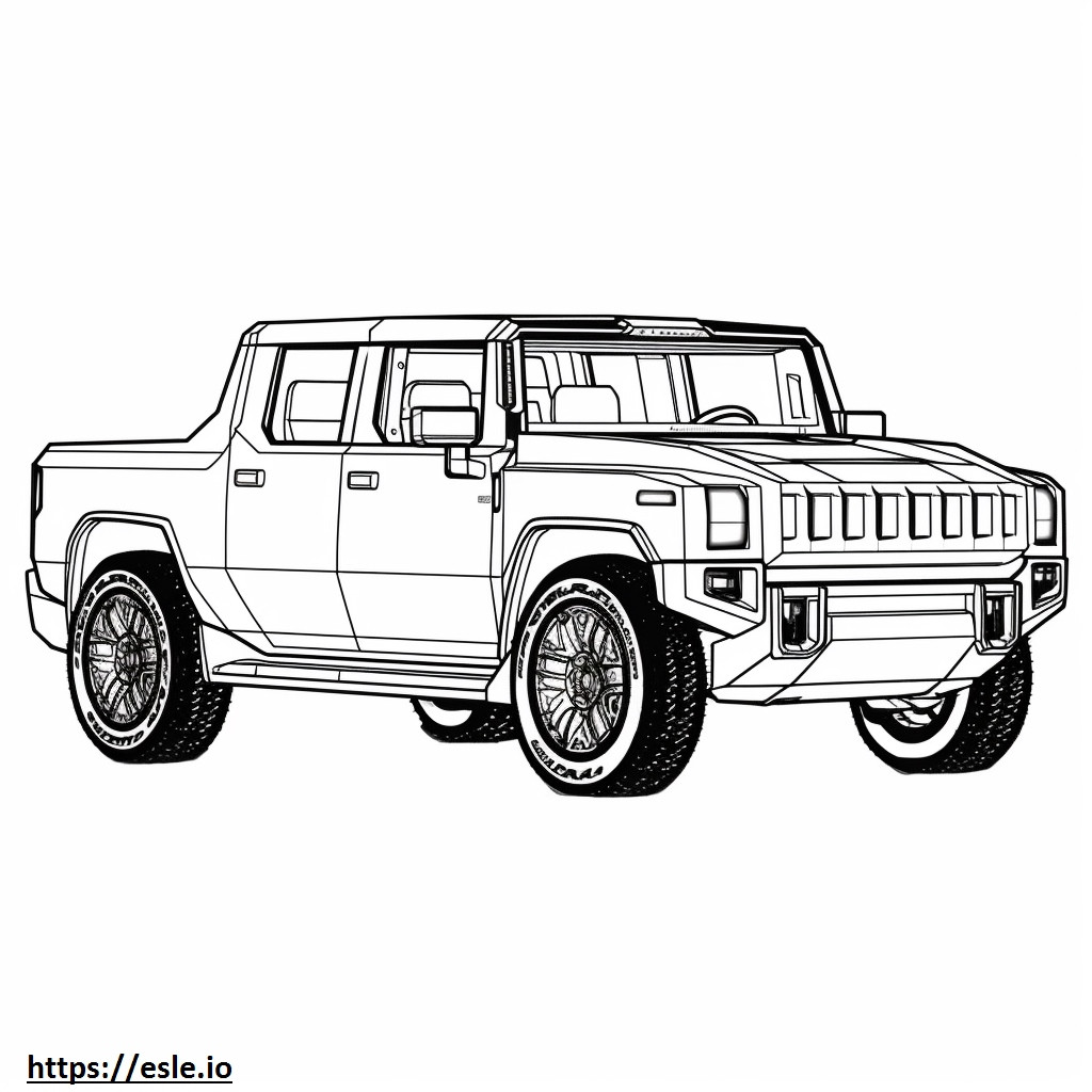 GMC Hummer EV Pickup MT Tires 2024 coloring page