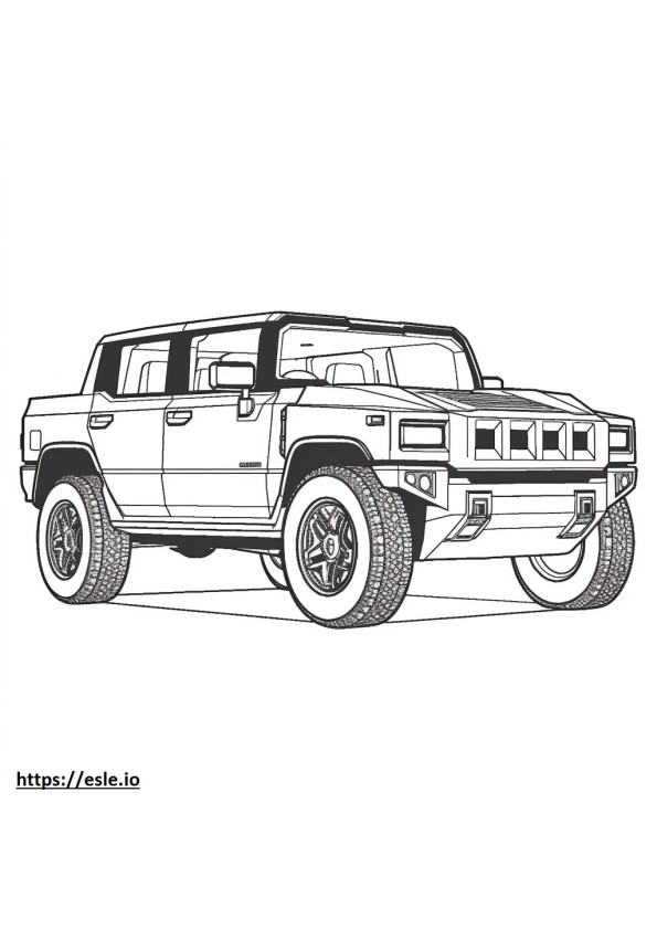 GMC Hummer EV Pickup MT Tires 2024 coloring page