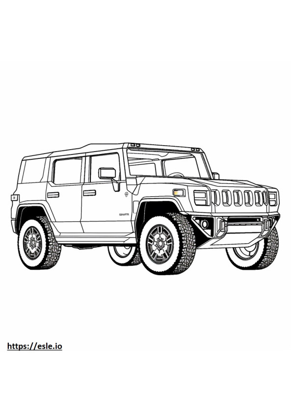 GMC Hummer EV SUV MT Tires 2024 coloring page