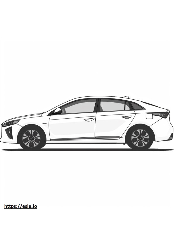 Coloriage Hyundai Ioniq 6 Longue portée RWD (Jantes 18 pouces) 2024 à imprimer