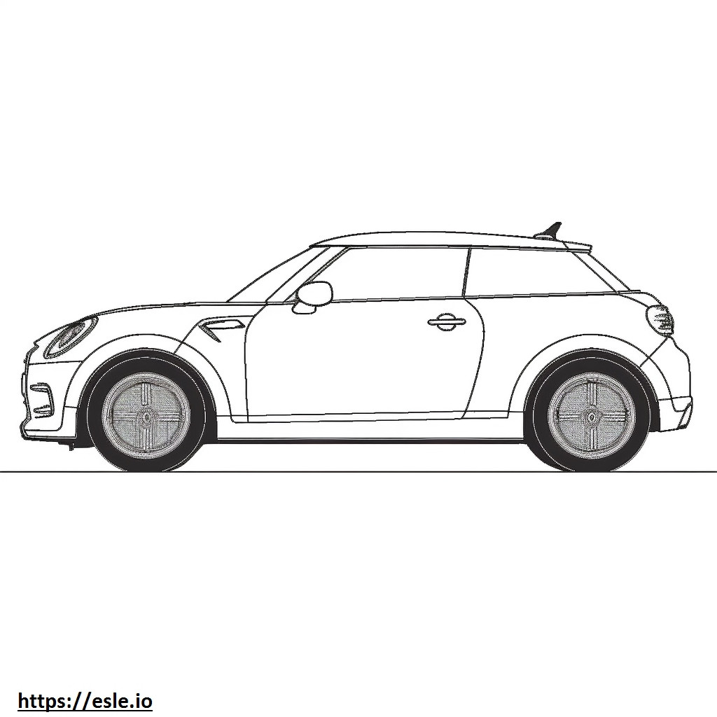 MINI Cooper SE Hardtop 2-deurs 2024 kleurplaat kleurplaat