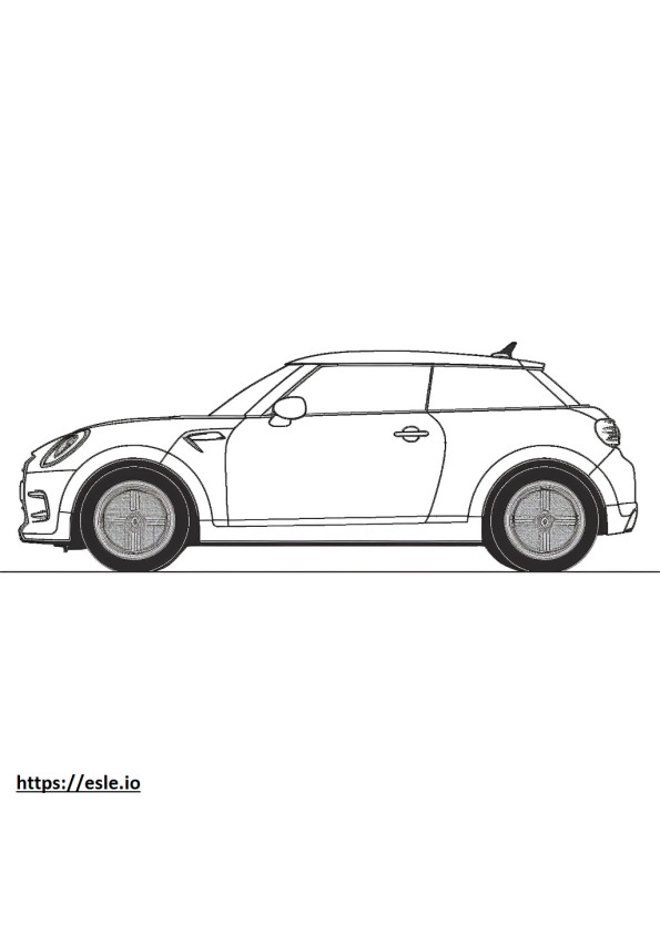 MINI Cooper SE Hardtop 2 door 2024 coloring page